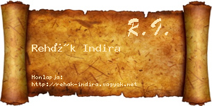 Rehák Indira névjegykártya